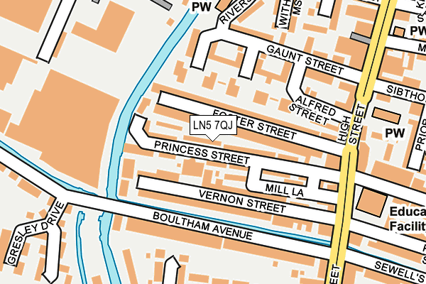 LN5 7QJ map - OS OpenMap – Local (Ordnance Survey)