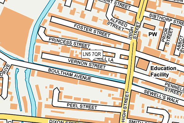 LN5 7QR map - OS OpenMap – Local (Ordnance Survey)