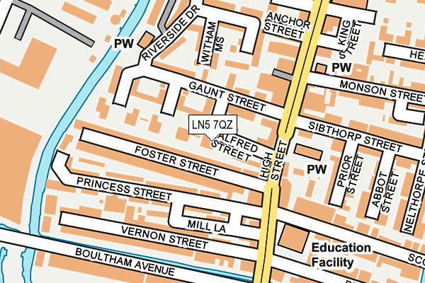 LN5 7QZ map - OS OpenMap – Local (Ordnance Survey)