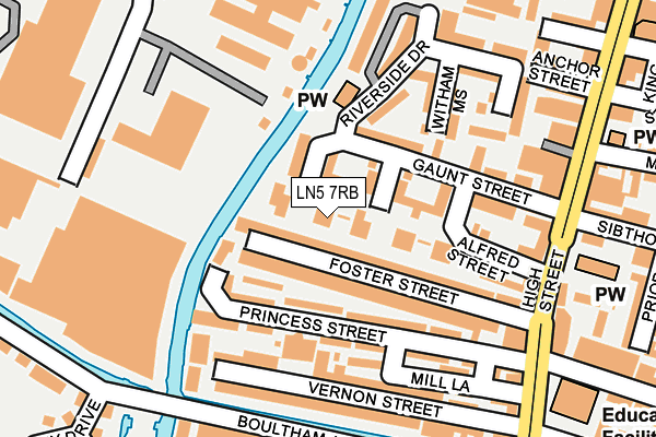 LN5 7RB map - OS OpenMap – Local (Ordnance Survey)