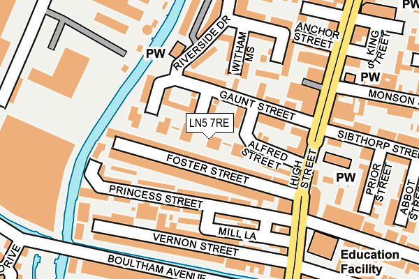 LN5 7RE map - OS OpenMap – Local (Ordnance Survey)