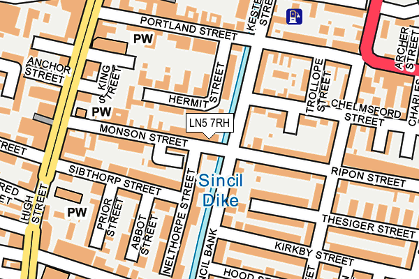 LN5 7RH map - OS OpenMap – Local (Ordnance Survey)