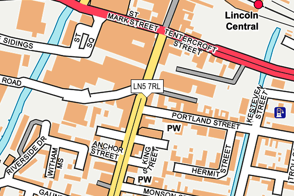 LN5 7RL map - OS OpenMap – Local (Ordnance Survey)
