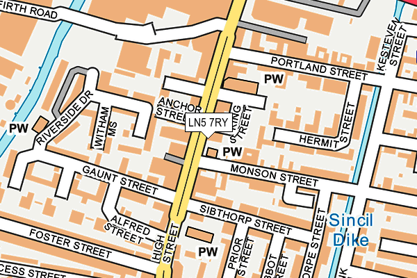 LN5 7RY map - OS OpenMap – Local (Ordnance Survey)