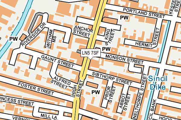 LN5 7SF map - OS OpenMap – Local (Ordnance Survey)