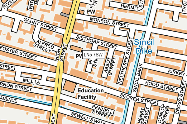 LN5 7SW map - OS OpenMap – Local (Ordnance Survey)