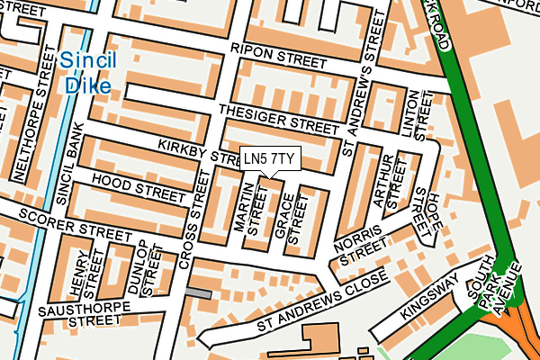 LN5 7TY map - OS OpenMap – Local (Ordnance Survey)