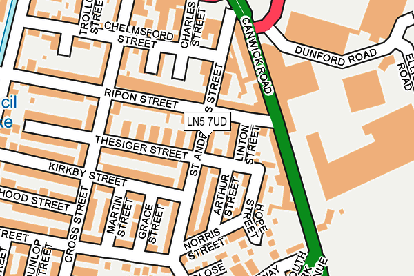 LN5 7UD map - OS OpenMap – Local (Ordnance Survey)
