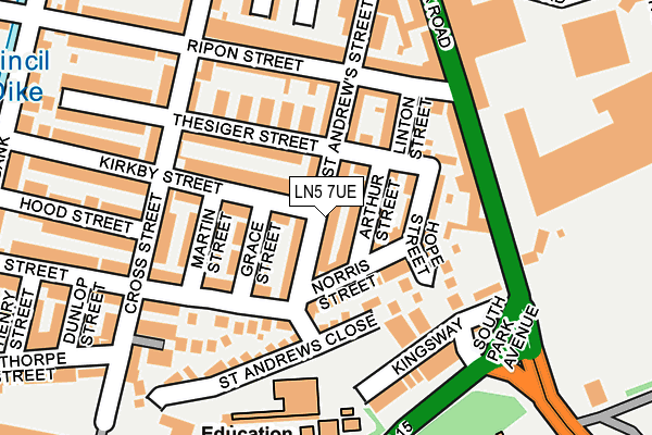 LN5 7UE map - OS OpenMap – Local (Ordnance Survey)