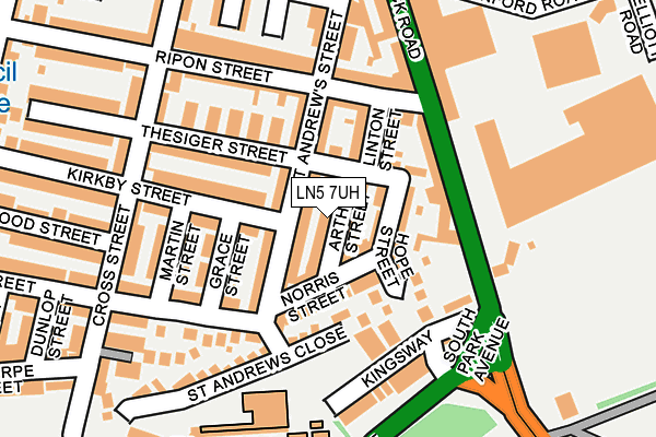 LN5 7UH map - OS OpenMap – Local (Ordnance Survey)