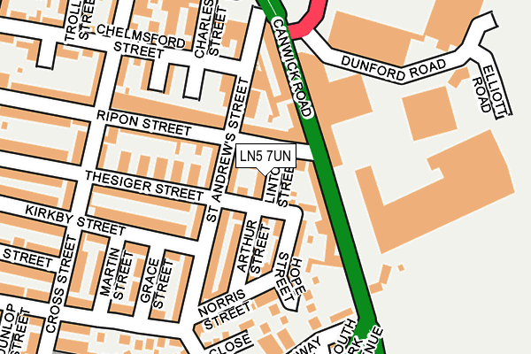 LN5 7UN map - OS OpenMap – Local (Ordnance Survey)