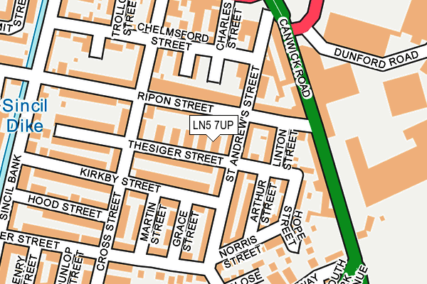 LN5 7UP map - OS OpenMap – Local (Ordnance Survey)