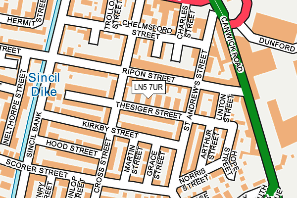 LN5 7UR map - OS OpenMap – Local (Ordnance Survey)
