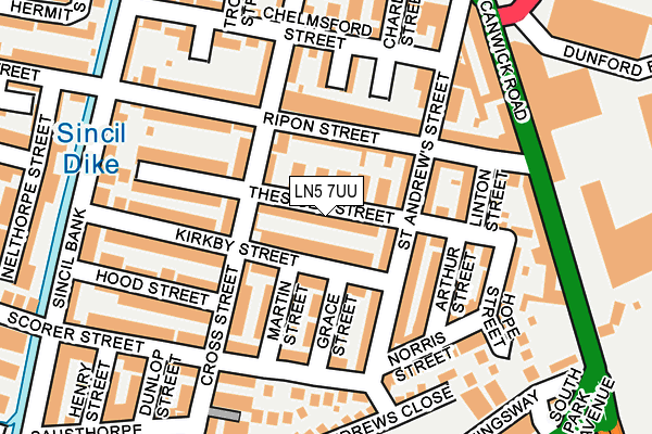 LN5 7UU map - OS OpenMap – Local (Ordnance Survey)