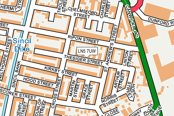 LN5 7UW map - OS OpenMap – Local (Ordnance Survey)