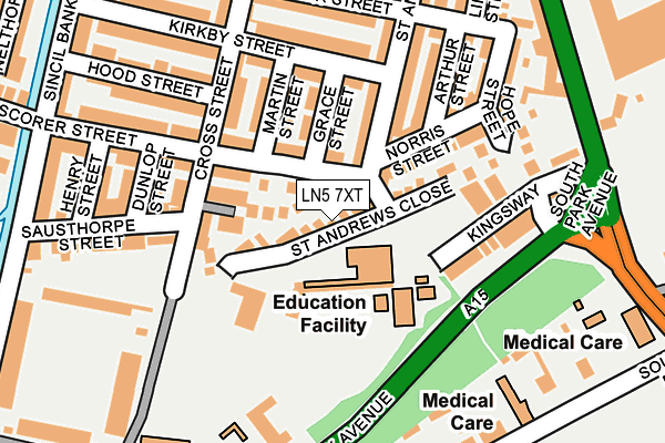 LN5 7XT map - OS OpenMap – Local (Ordnance Survey)