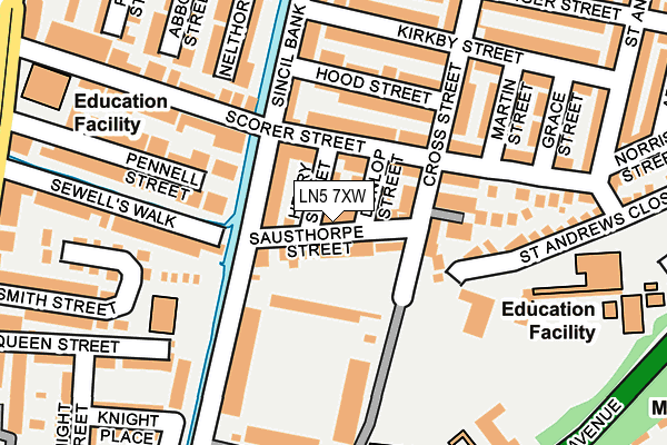 LN5 7XW map - OS OpenMap – Local (Ordnance Survey)