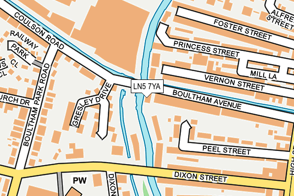 LN5 7YA map - OS OpenMap – Local (Ordnance Survey)