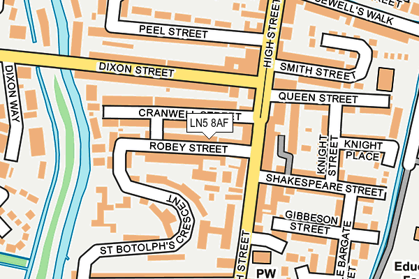 LN5 8AF map - OS OpenMap – Local (Ordnance Survey)