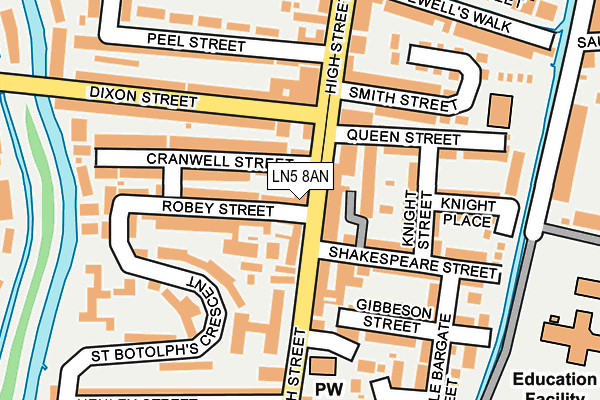 LN5 8AN map - OS OpenMap – Local (Ordnance Survey)