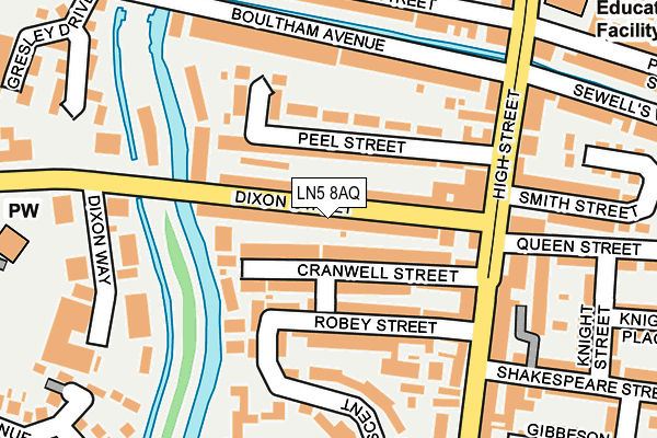 LN5 8AQ map - OS OpenMap – Local (Ordnance Survey)