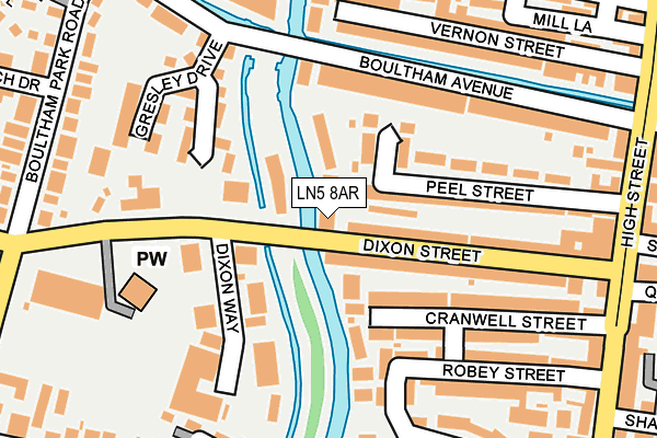 LN5 8AR map - OS OpenMap – Local (Ordnance Survey)