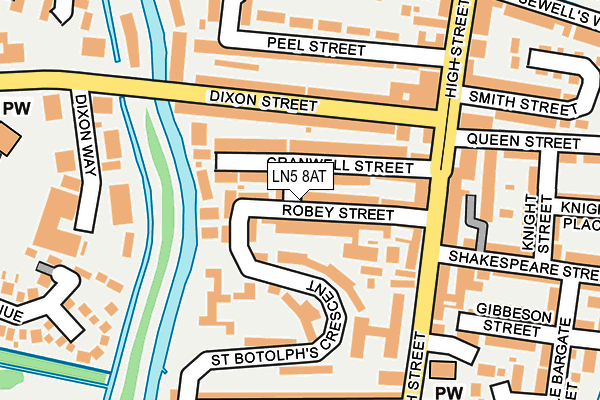 LN5 8AT map - OS OpenMap – Local (Ordnance Survey)