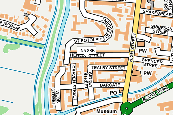 LN5 8BB map - OS OpenMap – Local (Ordnance Survey)