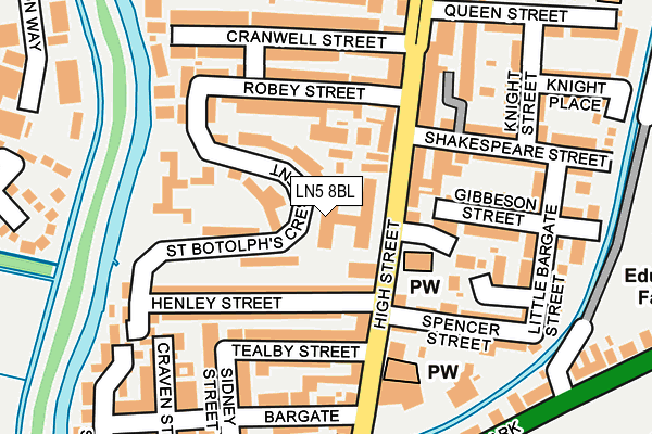 LN5 8BL map - OS OpenMap – Local (Ordnance Survey)