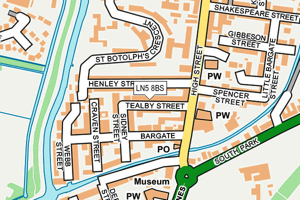 LN5 8BS map - OS OpenMap – Local (Ordnance Survey)