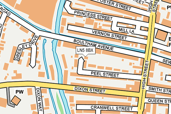 LN5 8BX map - OS OpenMap – Local (Ordnance Survey)