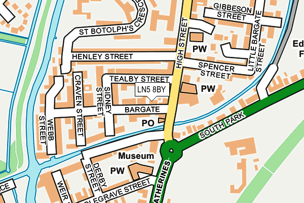 LN5 8BY map - OS OpenMap – Local (Ordnance Survey)