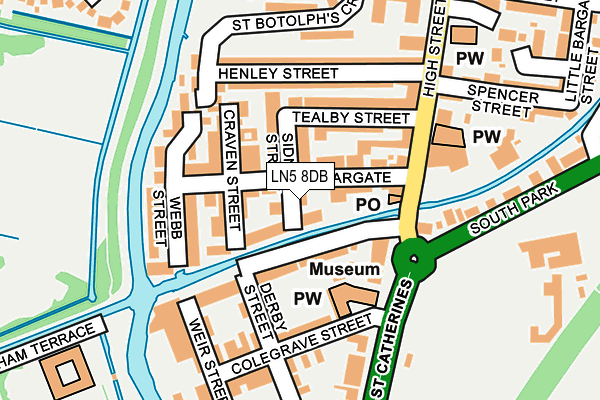 LN5 8DB map - OS OpenMap – Local (Ordnance Survey)