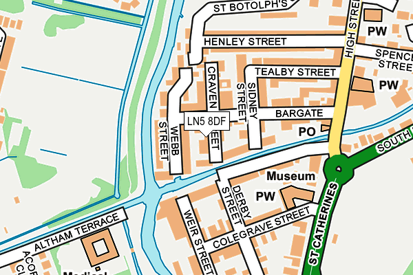 LN5 8DF map - OS OpenMap – Local (Ordnance Survey)