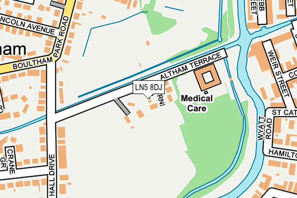LN5 8DJ map - OS OpenMap – Local (Ordnance Survey)