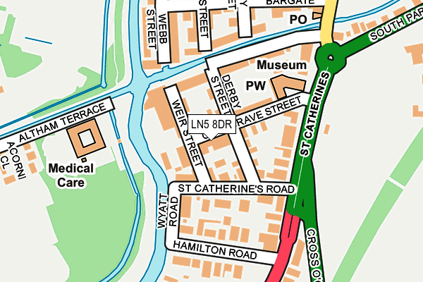 LN5 8DR map - OS OpenMap – Local (Ordnance Survey)