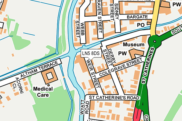 LN5 8DS map - OS OpenMap – Local (Ordnance Survey)