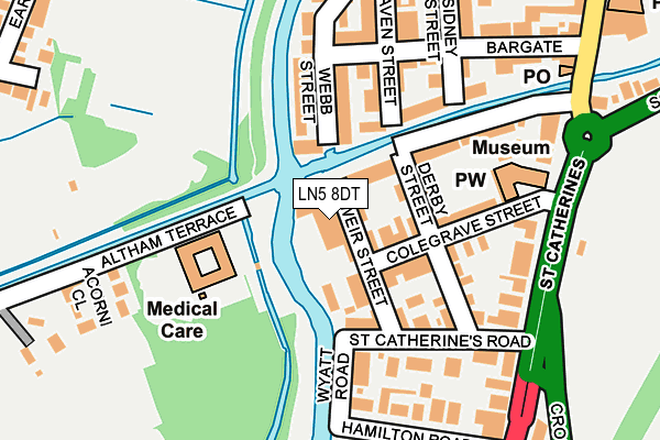 LN5 8DT map - OS OpenMap – Local (Ordnance Survey)