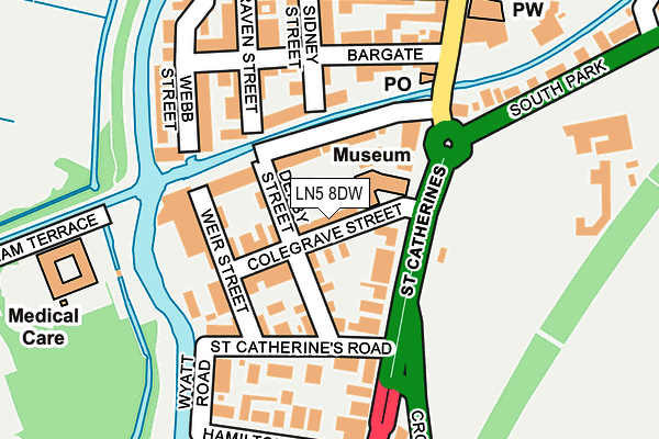 LN5 8DW map - OS OpenMap – Local (Ordnance Survey)
