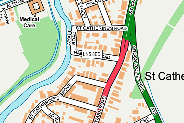LN5 8ED map - OS OpenMap – Local (Ordnance Survey)