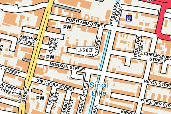 LN5 8EF map - OS OpenMap – Local (Ordnance Survey)