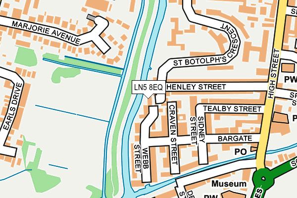 LN5 8EQ map - OS OpenMap – Local (Ordnance Survey)
