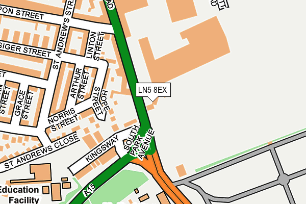 LN5 8EX map - OS OpenMap – Local (Ordnance Survey)