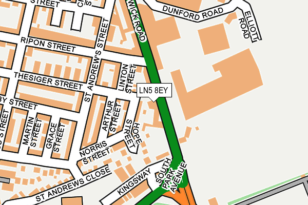 LN5 8EY map - OS OpenMap – Local (Ordnance Survey)