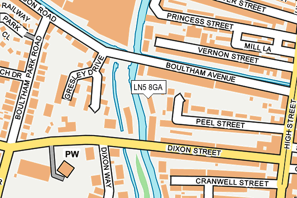 LN5 8GA map - OS OpenMap – Local (Ordnance Survey)