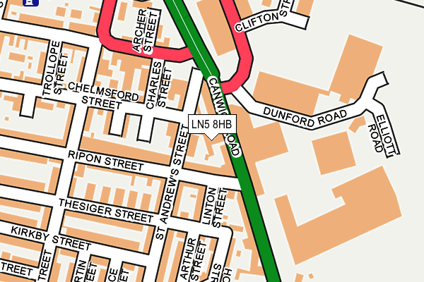 LN5 8HB map - OS OpenMap – Local (Ordnance Survey)
