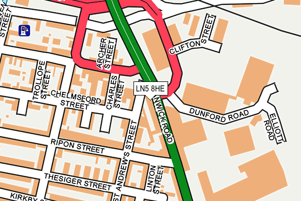 LN5 8HE map - OS OpenMap – Local (Ordnance Survey)