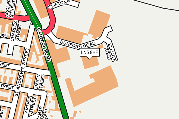 LN5 8HF map - OS OpenMap – Local (Ordnance Survey)
