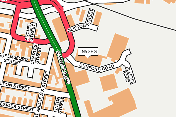 LN5 8HG map - OS OpenMap – Local (Ordnance Survey)
