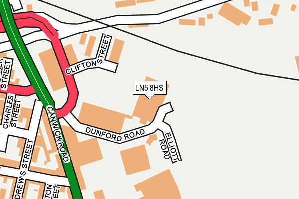 LN5 8HS map - OS OpenMap – Local (Ordnance Survey)